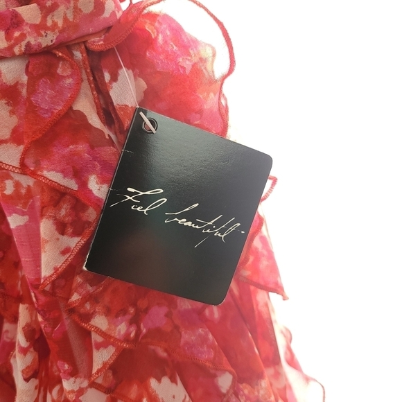 White House Black Market Formal Layered Ruffle Strap/less Dress - Picture 7 of 12